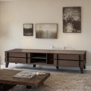 طاولة تلفزيون بلازما تصميم رائع مقاس 200×40×45 سم لون بني