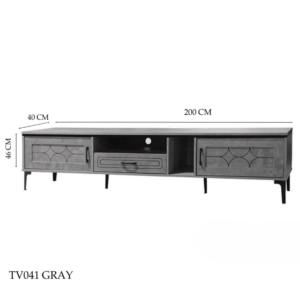 طاولة تلفزيون بلازما تصميم عصري مقاس 200×40×46 سم لون رمادي