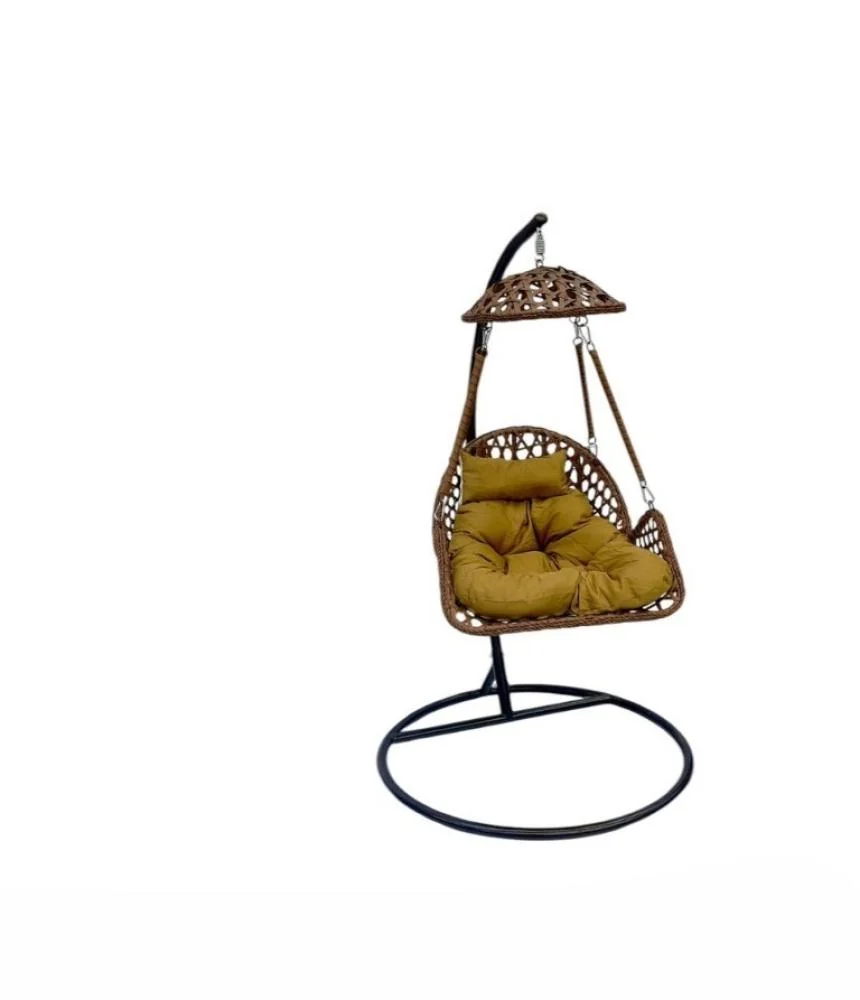 كرسي مرجيحة أنيقة وعصرية- لون بني 1 كرسي مرجيحة أنيقة وعصرية- لون بني