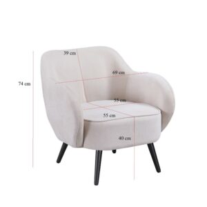 كرسي قماش مفرد رائع- لون بيج ✨🤩