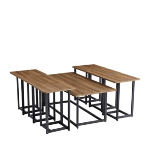 طقم طاولات شاي عصري ومميز 6 قطع+1 لون بني