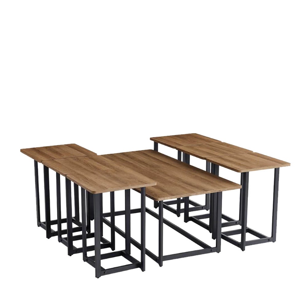 طقم طاولات شاي عصري ومميز 6 قطع+1 لون بني 1 طقم طاولات شاي عصري ومميز 6 قطع+1 لون بني