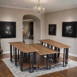 طقم طاولات شاي عصري وعملي 6 قطع+1 لون بني