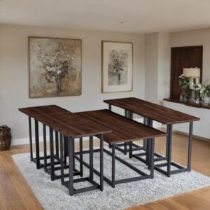 طقم طاولات شاي عصري ومميز 6 قطع+1 لون كوفي