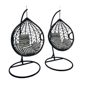 طقم كراسي مرجيحة أنيق وعصري - لون  اسود