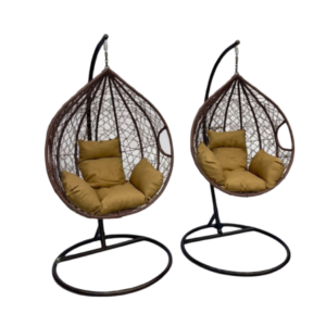 طقم كراسي مرجيحة عصري - لون بني